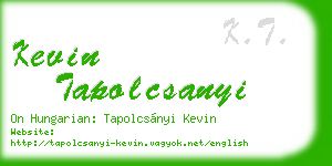 kevin tapolcsanyi business card