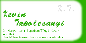 kevin tapolcsanyi business card